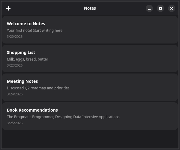 Notes app after this chapter