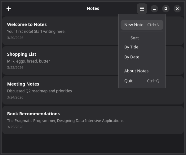 Notes app after this chapter